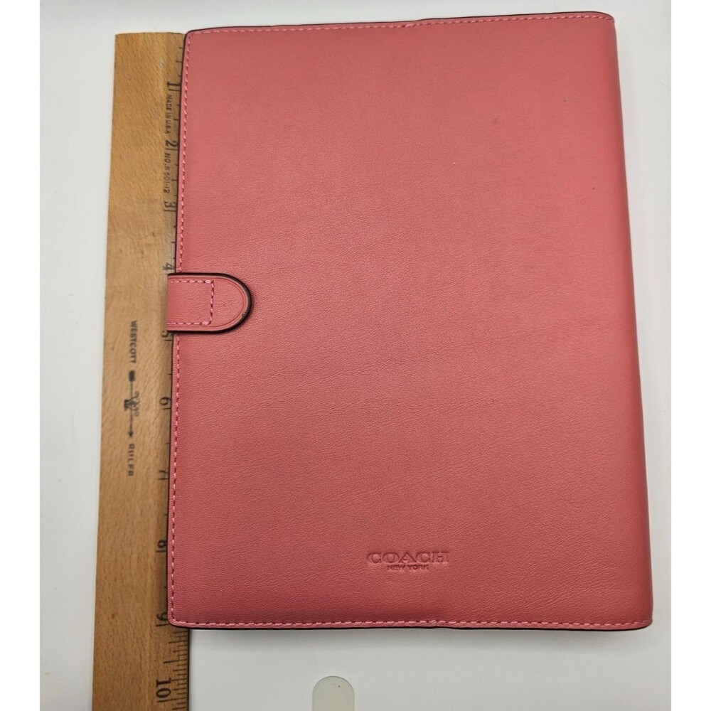 Coach Leather Notebook Planner Pink Snap Closure Journal Organizer New - Picture 5 of 9